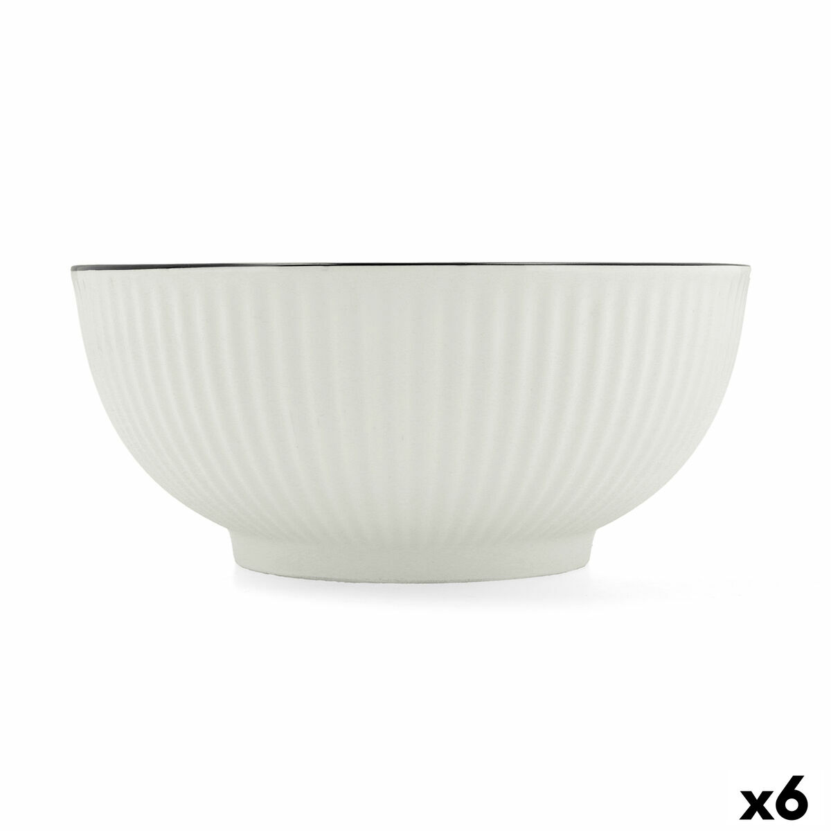 Bol para Aperitivos Quid Gastro Black Blanco Negro Cerámica (6 Unidades)