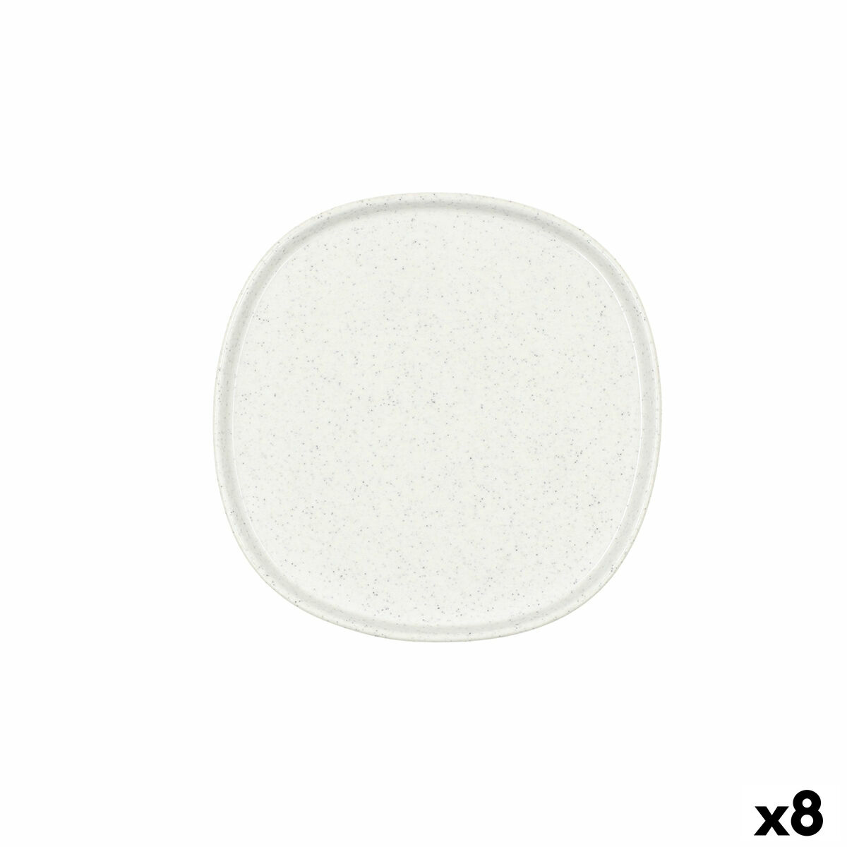 Plato Llano Bidasoa Elite Blanco Cerámica 16,5 x 16,5 x 1,7 cm (8 Unidades)