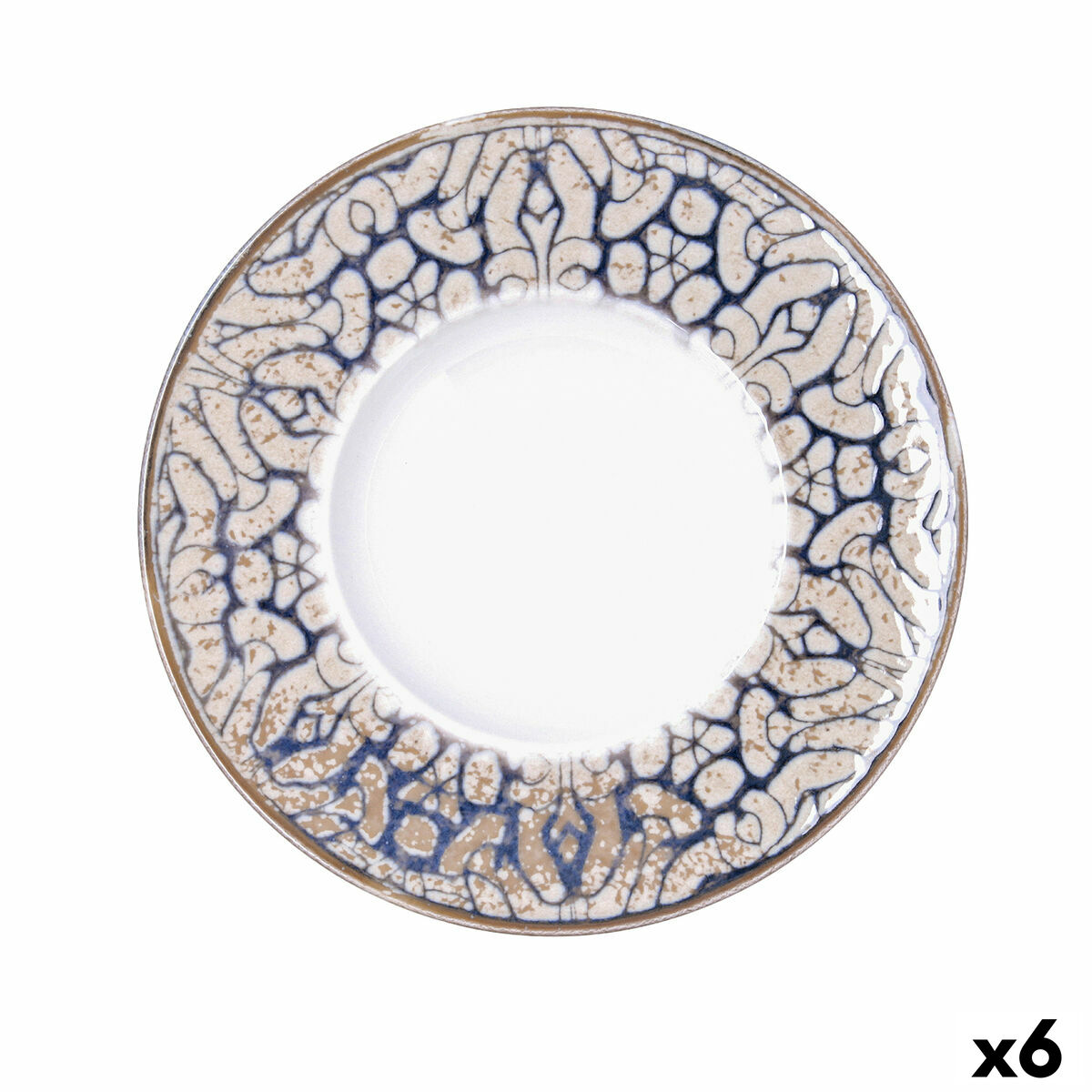 Plato para Pasta Bidasoa Deneb Hydrozero Marrón Cerámica Ø 26 cm Risotto (6 Unidades)