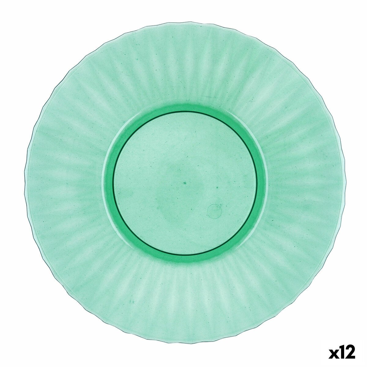 Plato Llano Quid Iris Verde Plástico Ø 26 cm (12 Unidades)