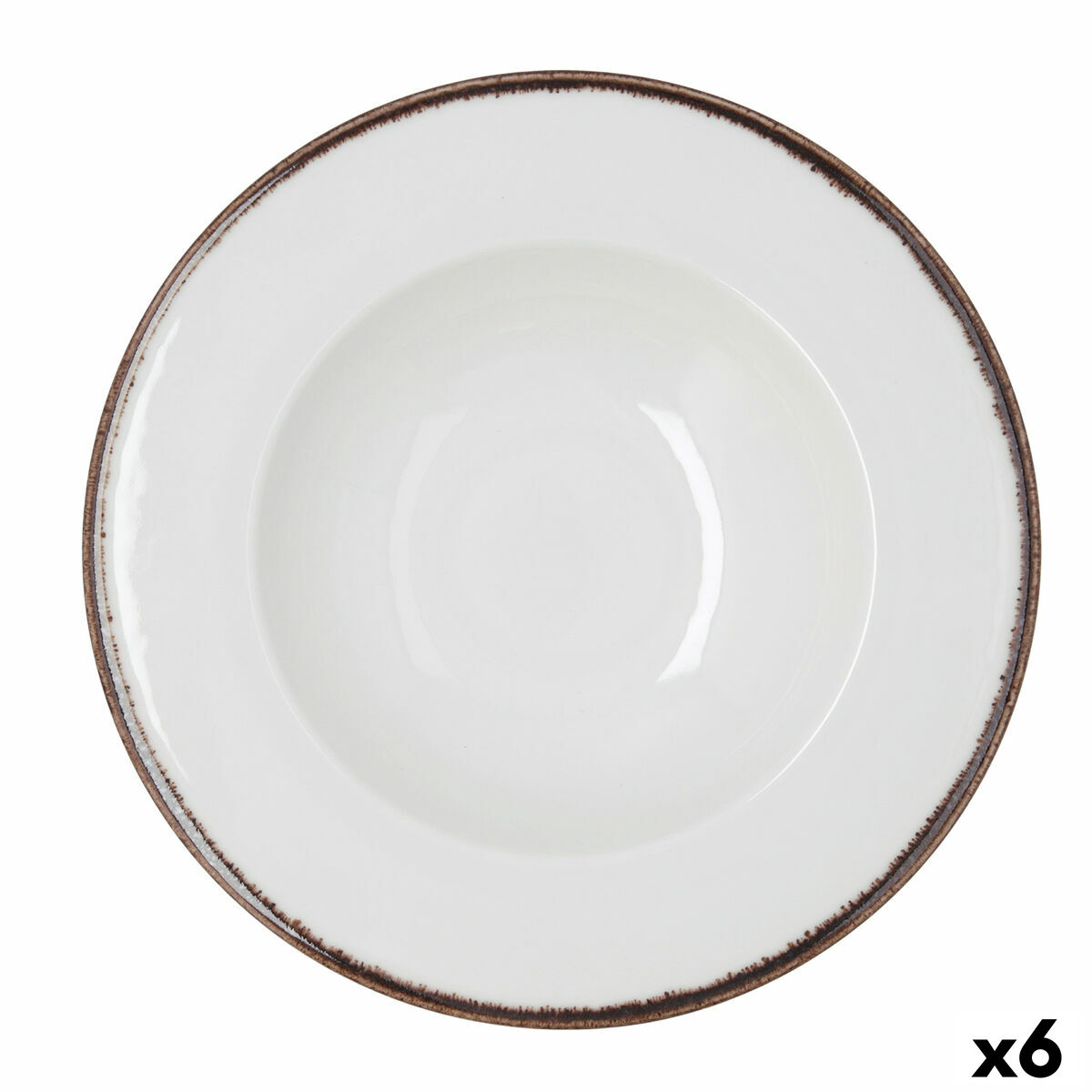 Plato para Pasta Bidasoa Orion Hydrozero Blanco Cerámica Ø 30 cm (6 Unidades)