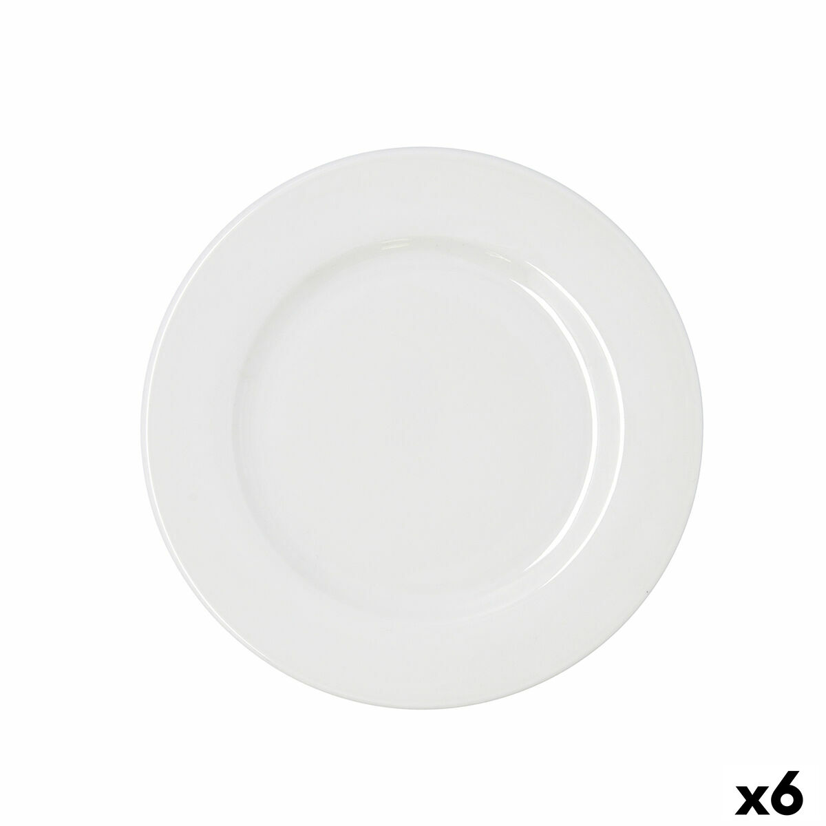 Plato Llano Bidasoa Serenity Hydrozero Blanco Cerámica Ø 25 cm (6 Unidades)