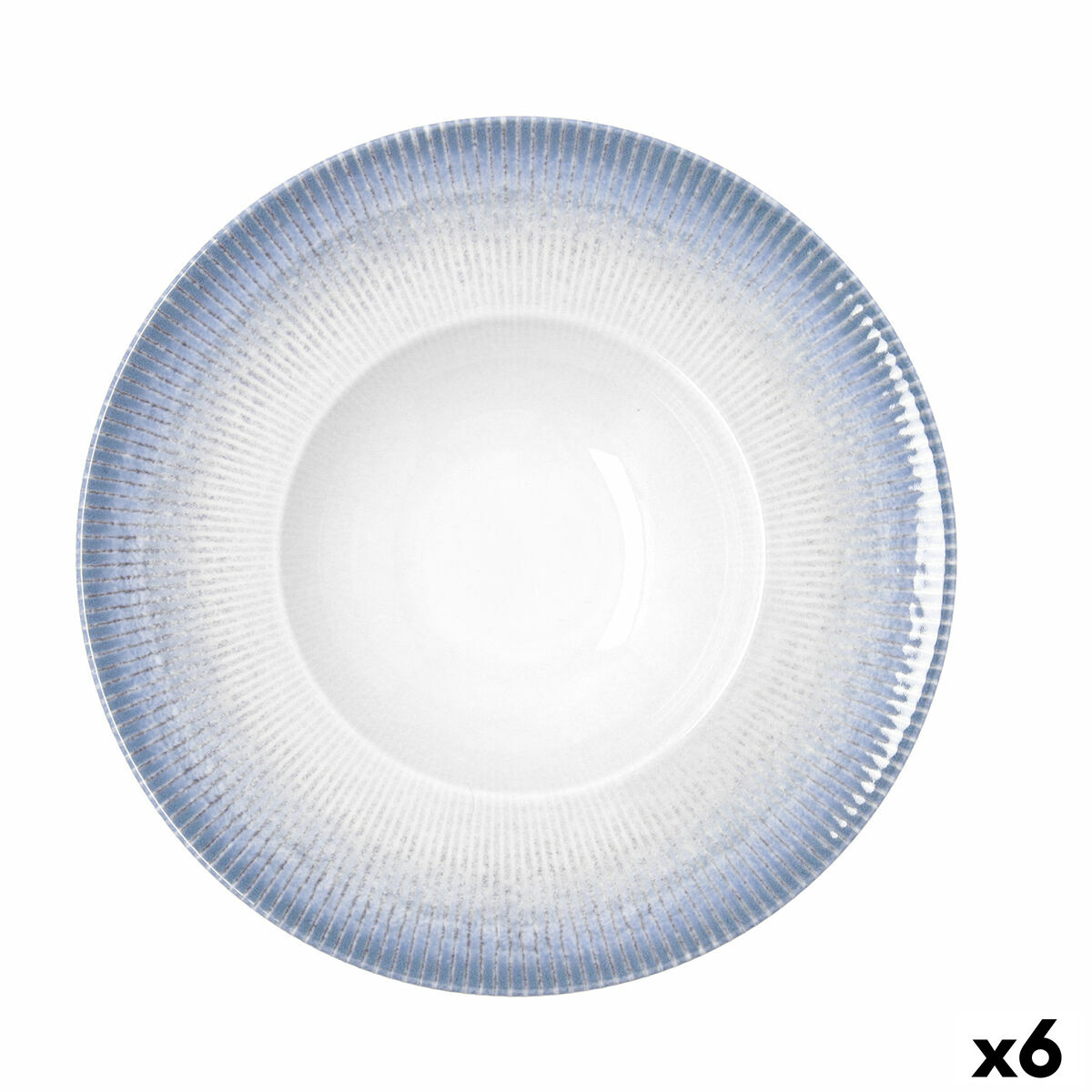 Plato para Pasta Bidasoa Lea Hydrozero Blanco Cerámica Ø 26 cm (6 Unidades)