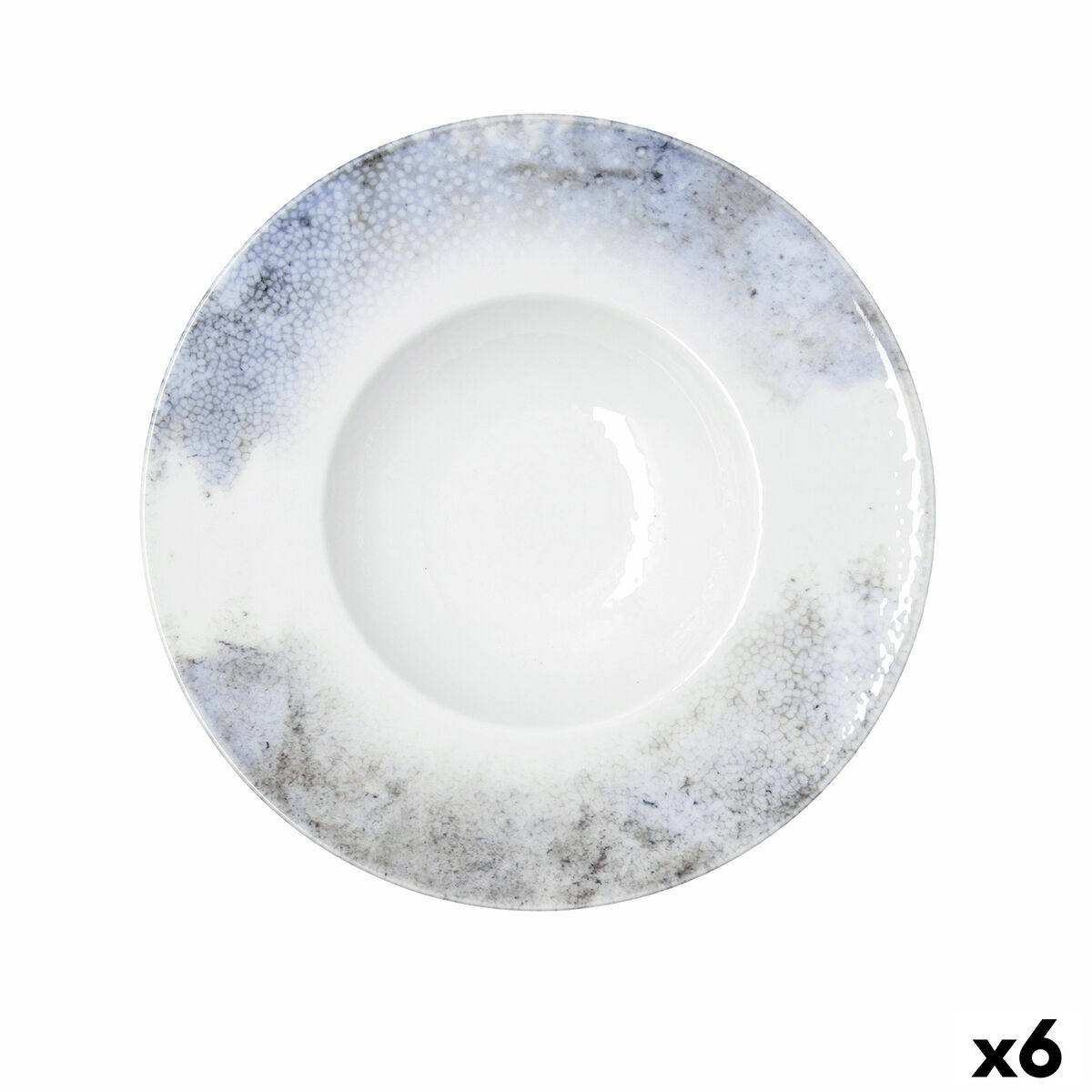 Plato para Pasta Bidasoa Polaris Hydrozero Beige Cerámica Ø 26 cm Risotto (6 Unidades)