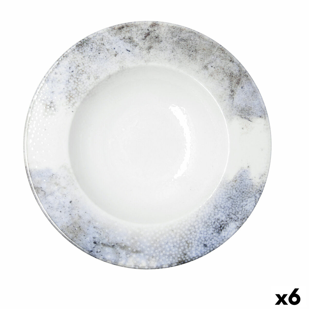 Plato para Pasta Bidasoa Polaris Hydrozero Beige Cerámica Ø 30 cm (6 Unidades)