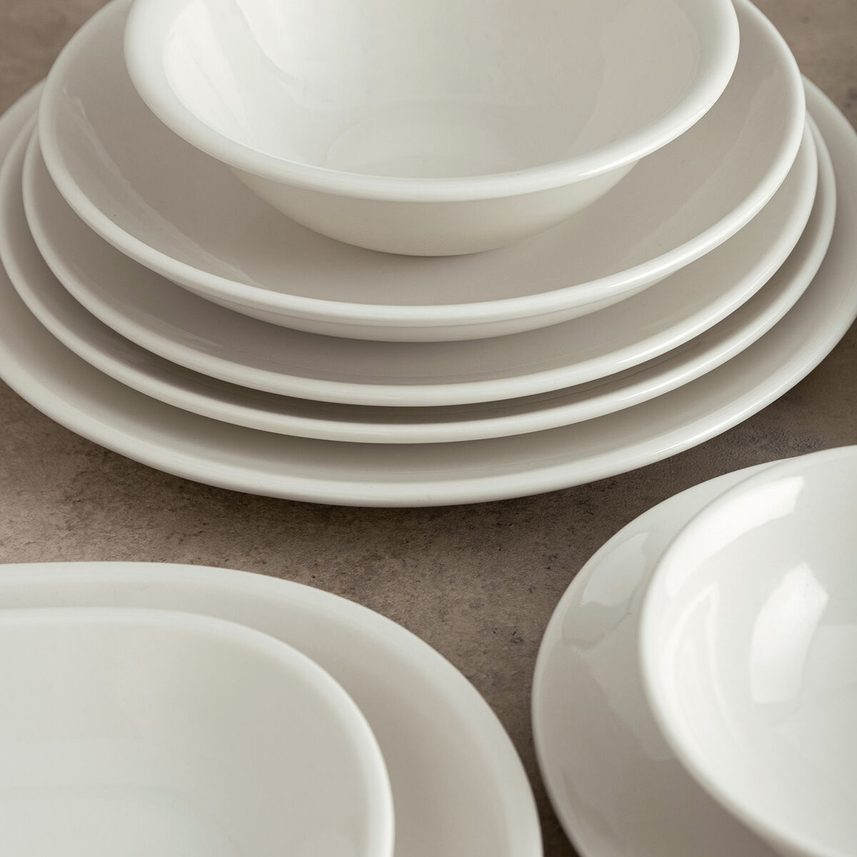 Plato Llano Bidasoa Harmony Hydrozero Blanco Cerámica Ø 27 cm (6 Unidades)