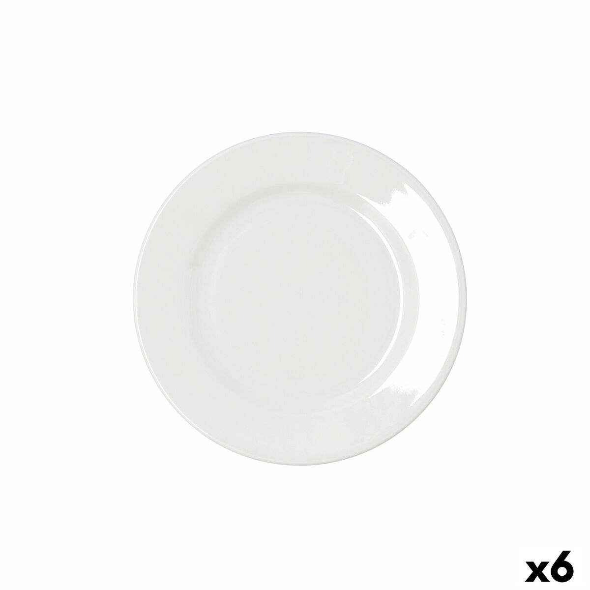 Plato Llano Bidasoa Serenity Hydrozero Blanco Cerámica Ø 21 cm (6 Unidades)