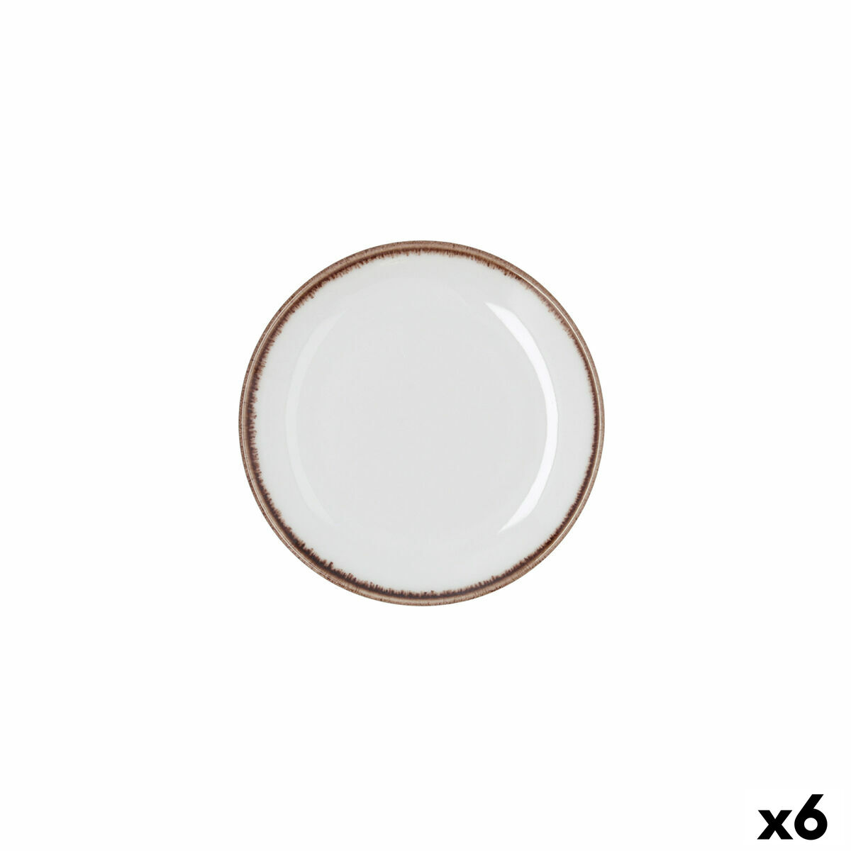 Plato Bidasoa Orion Hydrozero Blanco Cerámica Ø 15 cm Pan (6 Unidades)