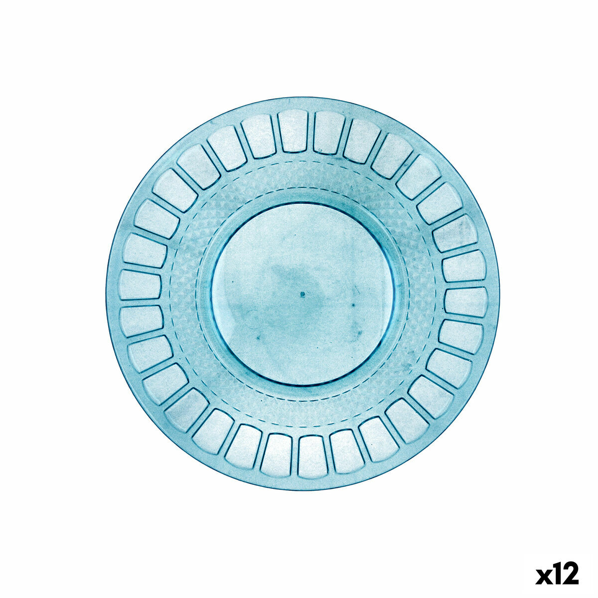 Plato Llano Quid Gaia Turquesa Plástico Ø 19 cm (12 Unidades)