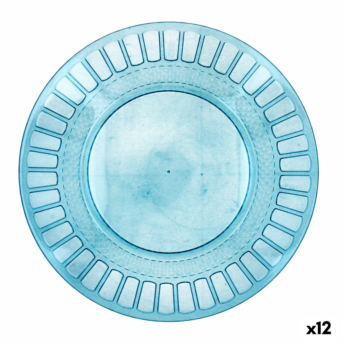Plato Llano Quid Gaia Turquesa Plástico Ø 26 cm (12 Unidades)