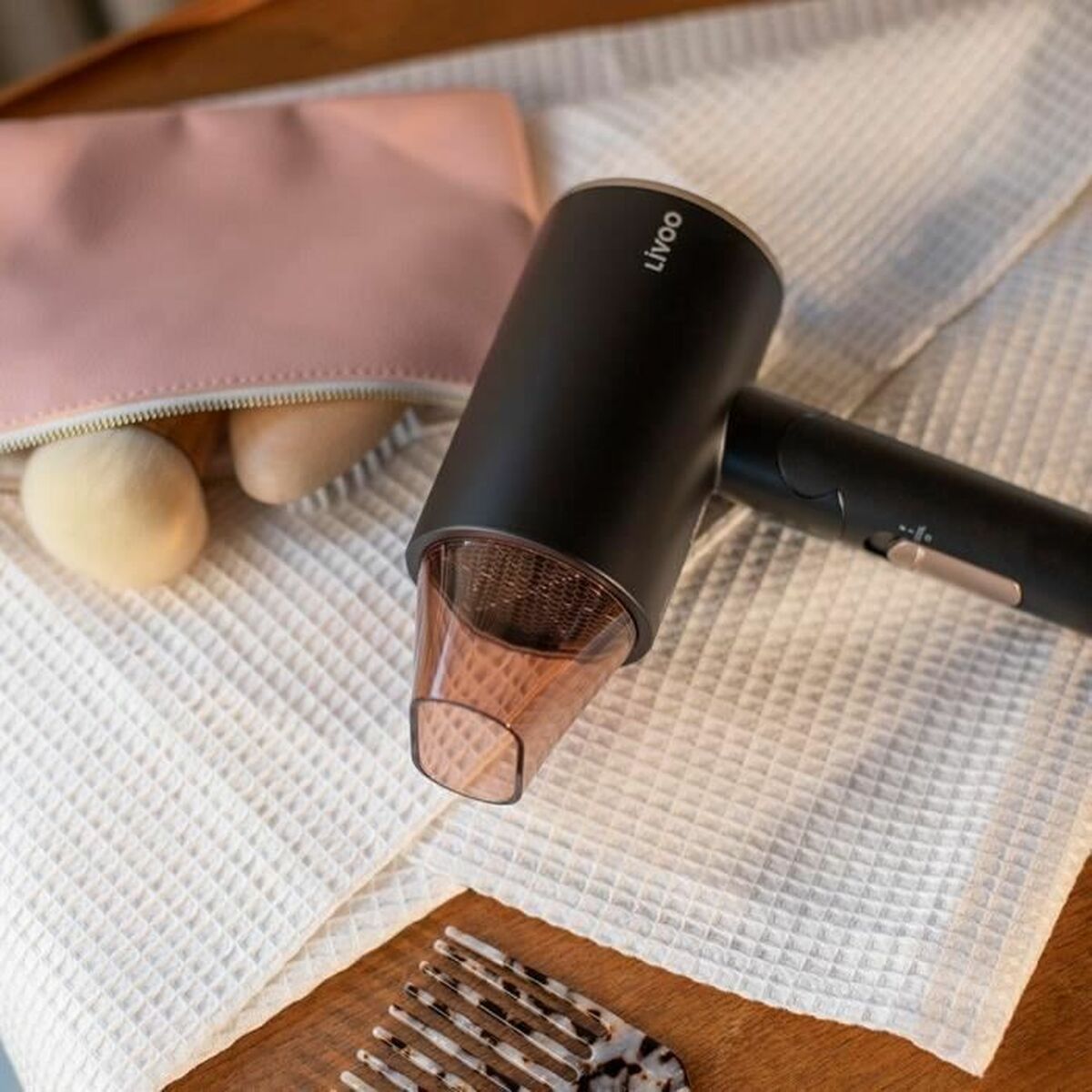 Secador de Pelo Livoo DOS173 Negro/Rosa 1600 W