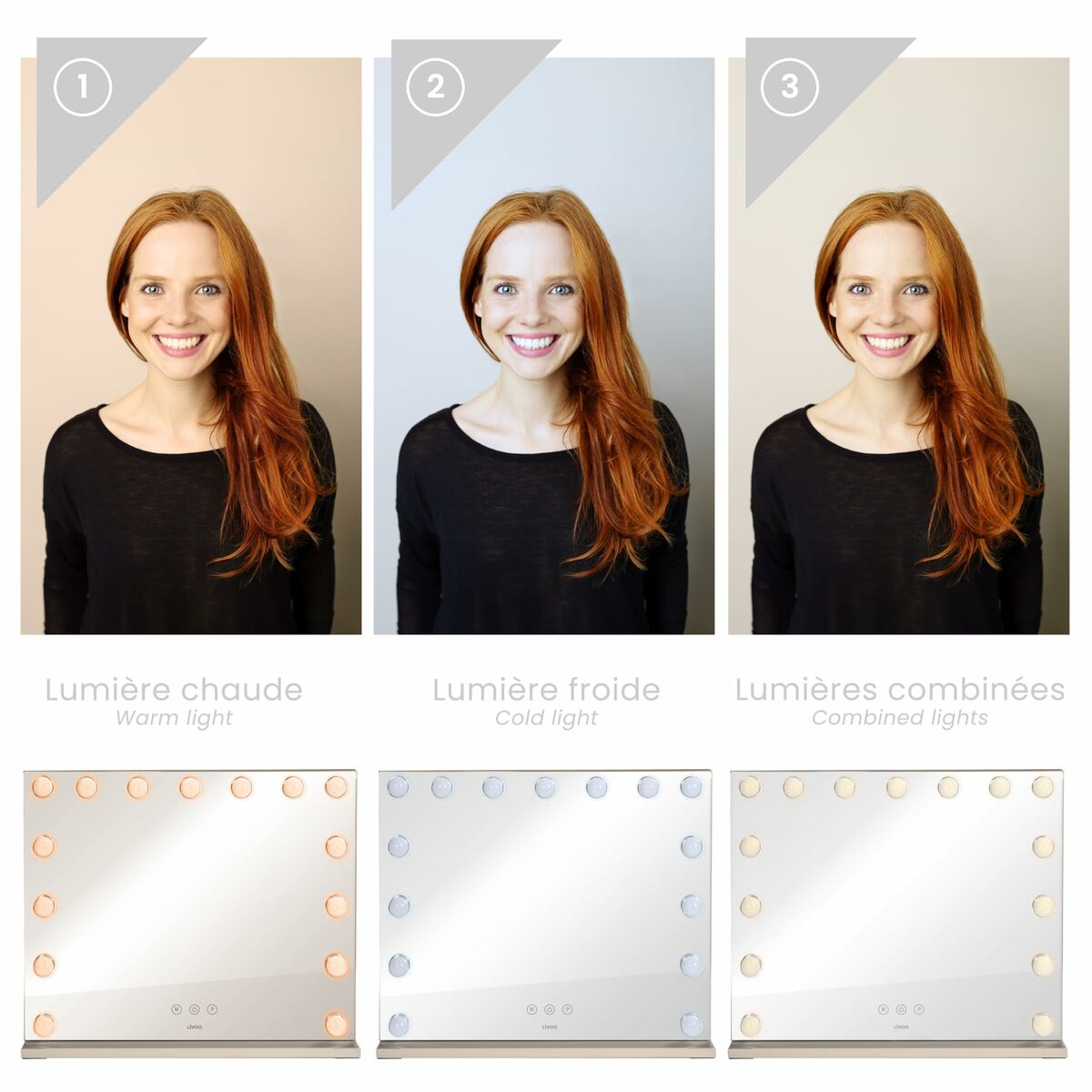 Espejo de Aumento Livoo DOS207 Blanco Espejo