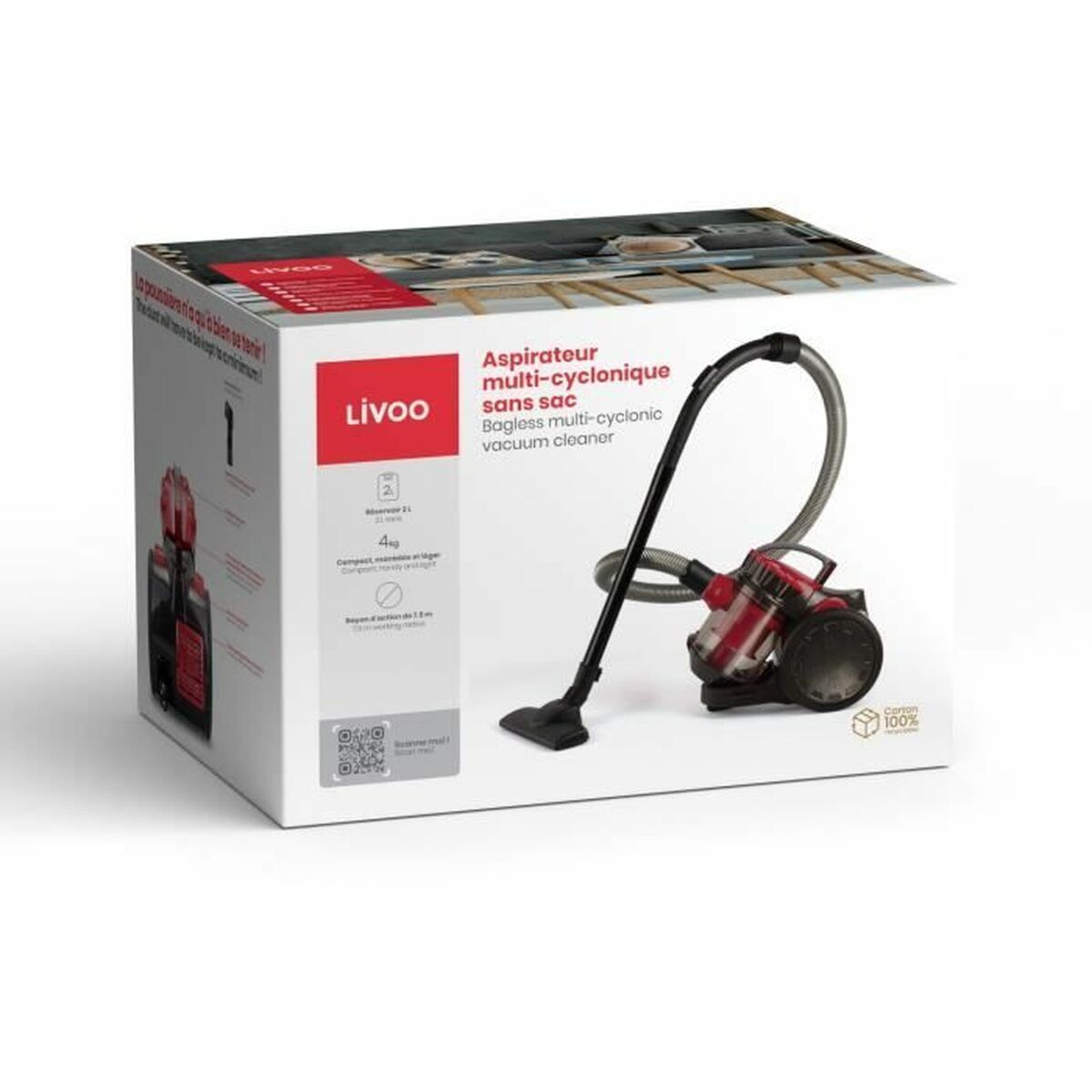Aspirador Livoo DOH105R Negro Rojo 700 W