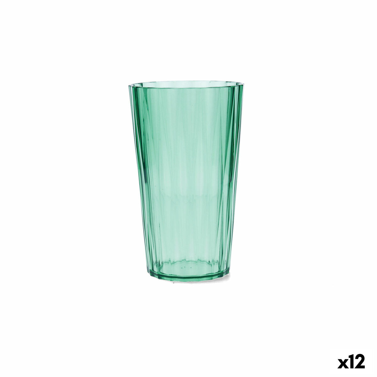 Vaso de agua Quid Iris Verde Plástico 600 ml (12 Unidades)