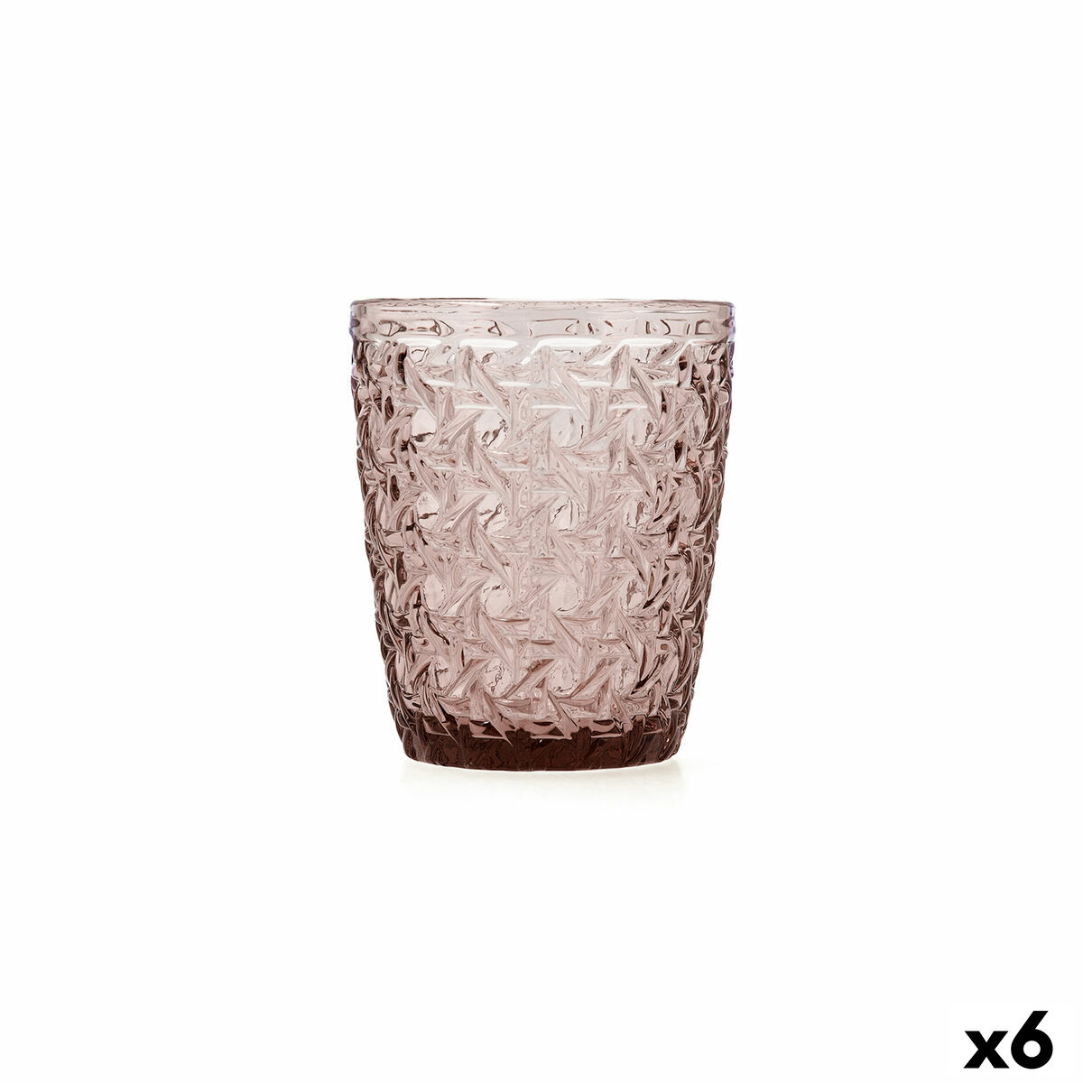 Vaso Bidasoa Agata Rosa Vidrio 300 ml (6 Unidades)