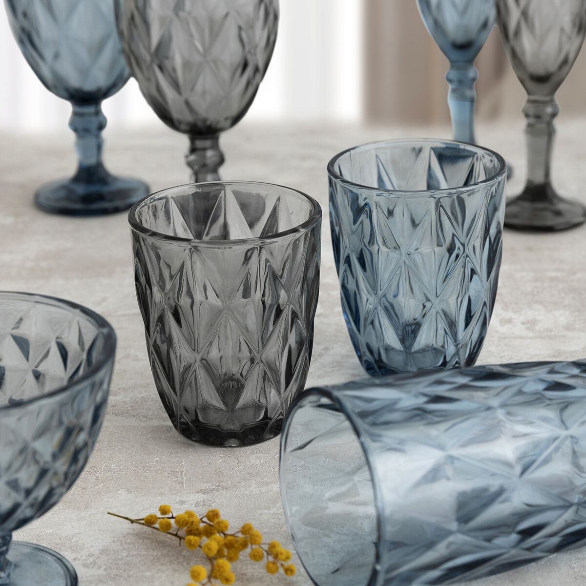 Vaso Quid Maia Azul Vidrio 280 ml (6 Unidades)