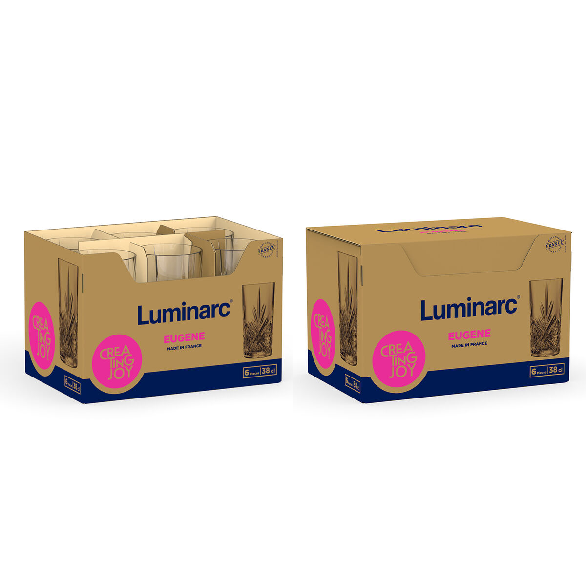 Vaso Luminarc Eugene Transparente Vidrio 380 ml (6 Unidades)