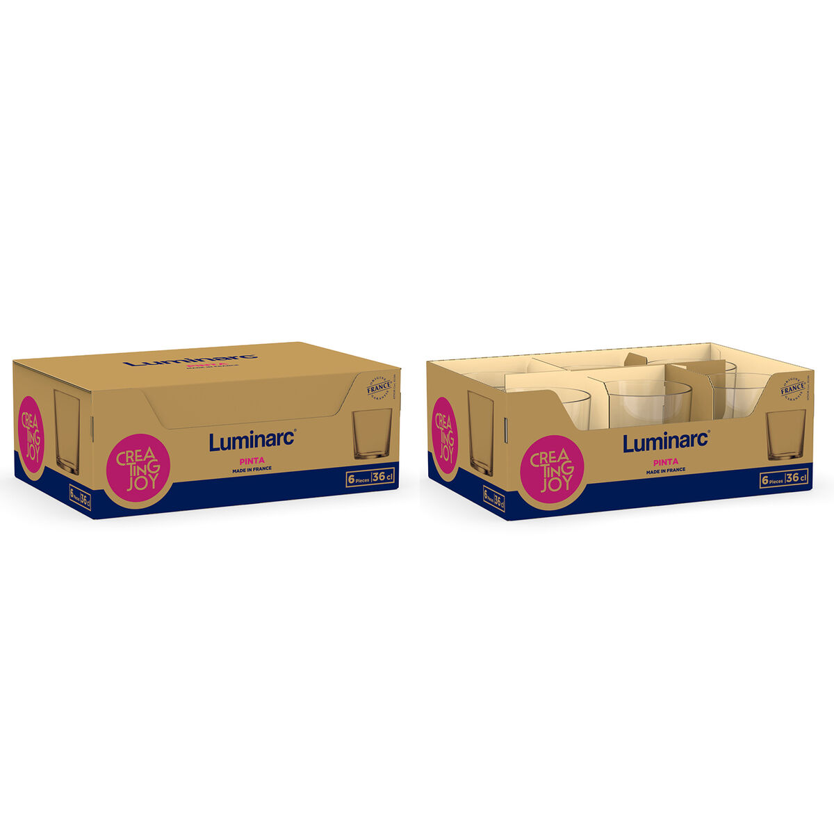 Vaso para Cerveza Luminarc Pinta Transparente Vidrio 360 ml (6 Unidades)