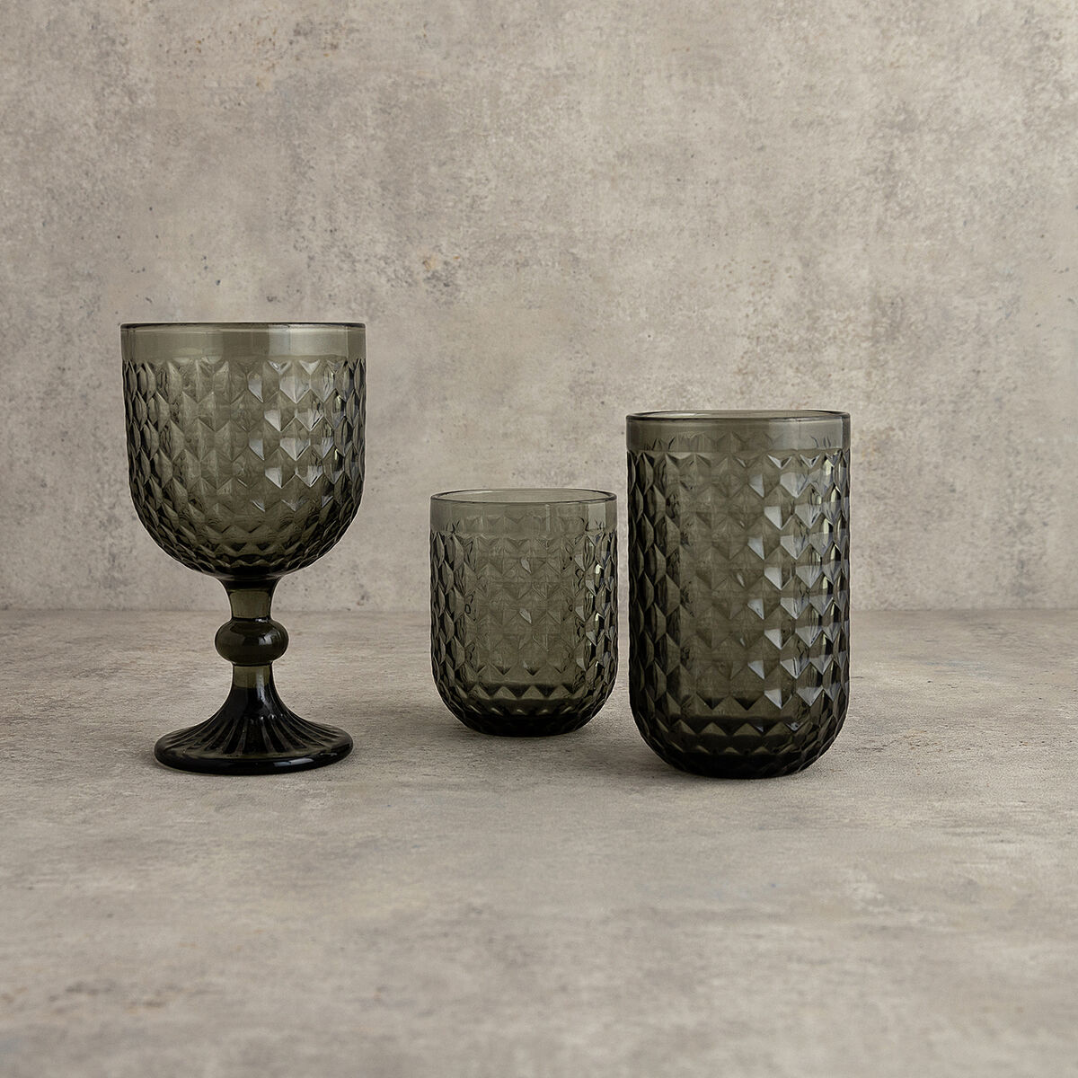 Vaso de agua Bidasoa Elite Gris Vidrio 260 ml (6 Unidades)