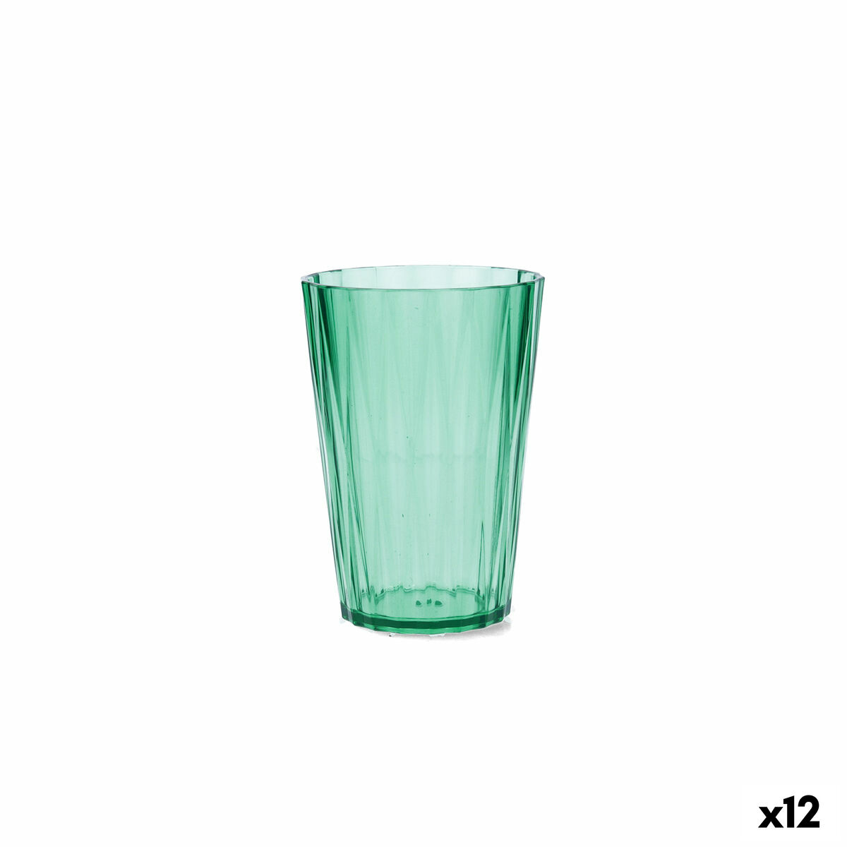 Vaso de agua Quid Iris Verde Plástico 400 ml (12 Unidades)