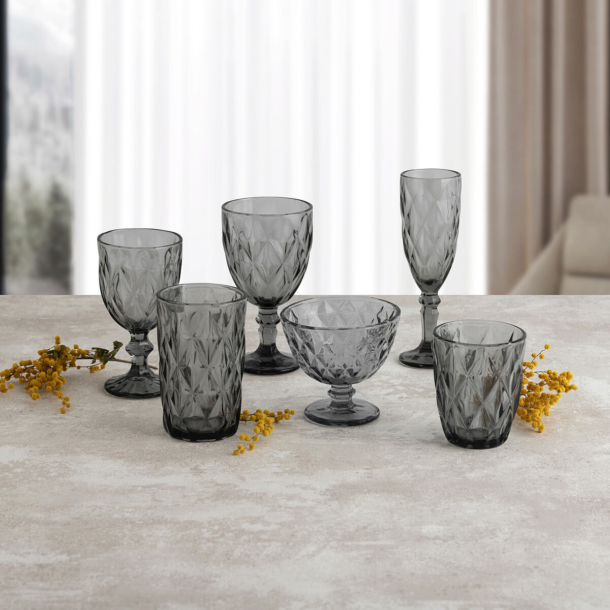 Vaso Quid Maia Azul Vidrio 280 ml (6 Unidades)