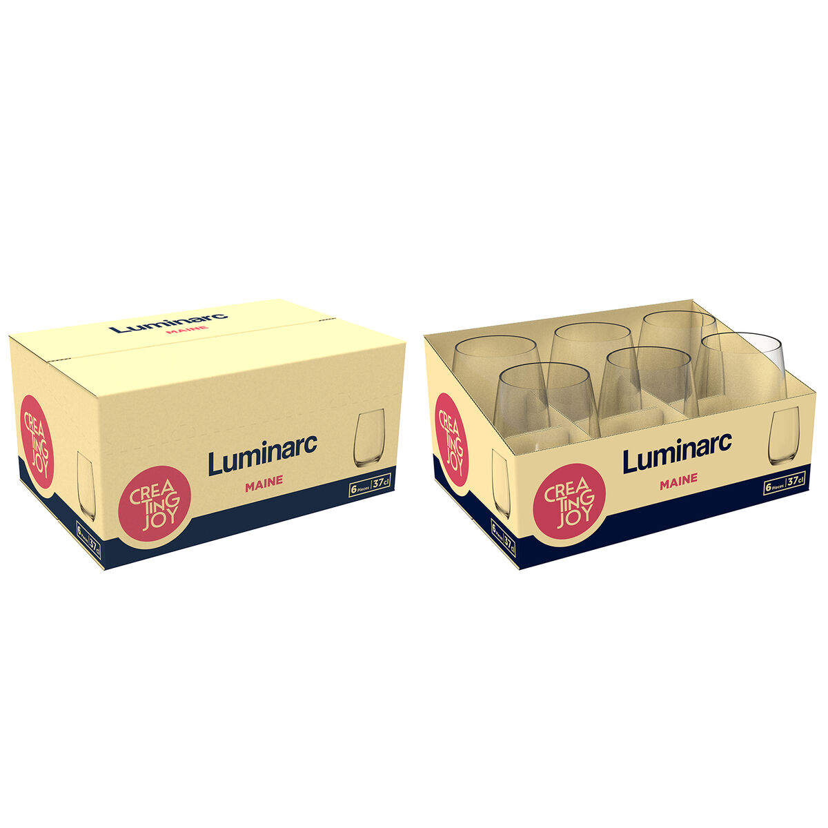 Vaso Luminarc Maine Transparente Vidrio 370 ml (6 Unidades)