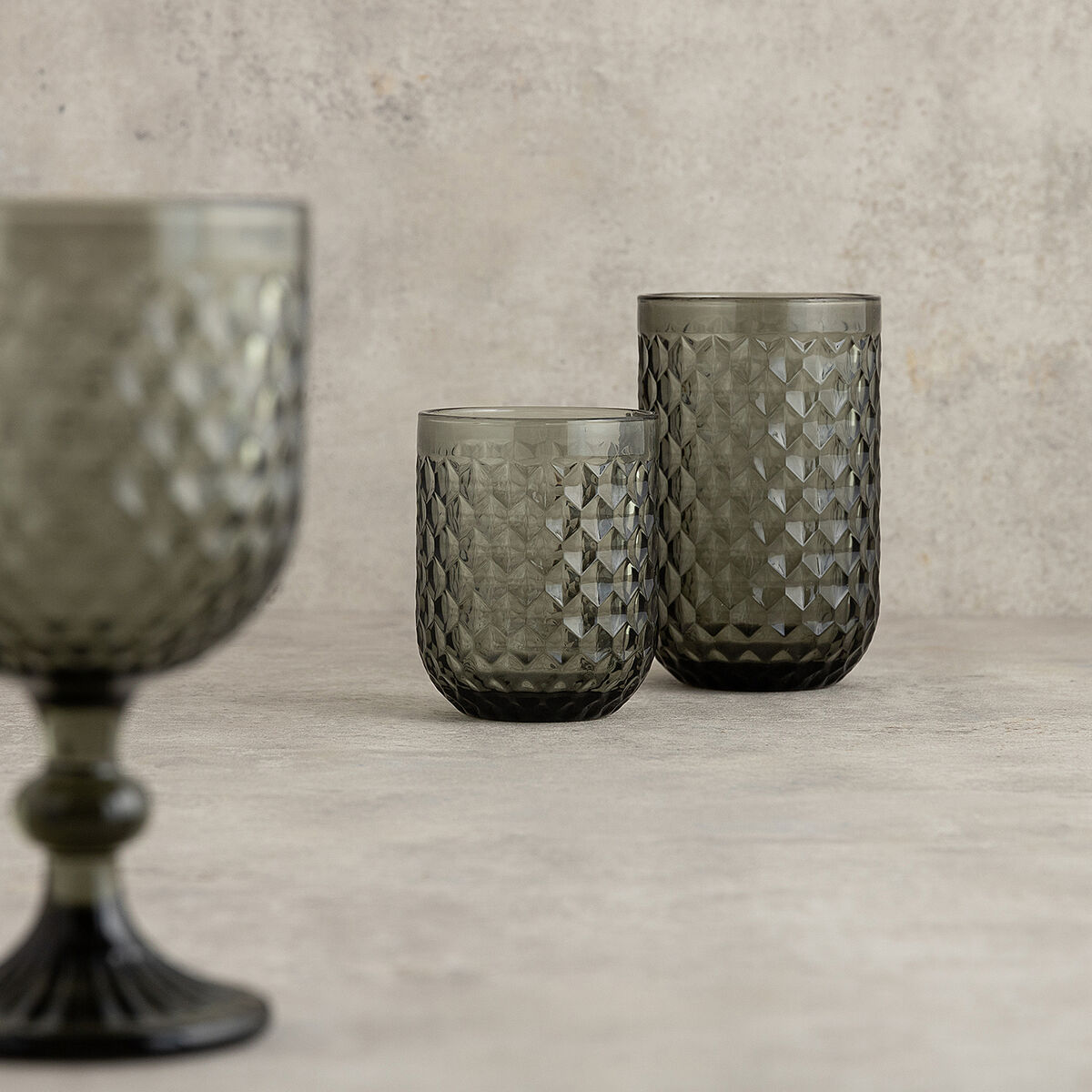 Vaso de agua Bidasoa Elite Gris Vidrio 400 ml (6 Unidades)