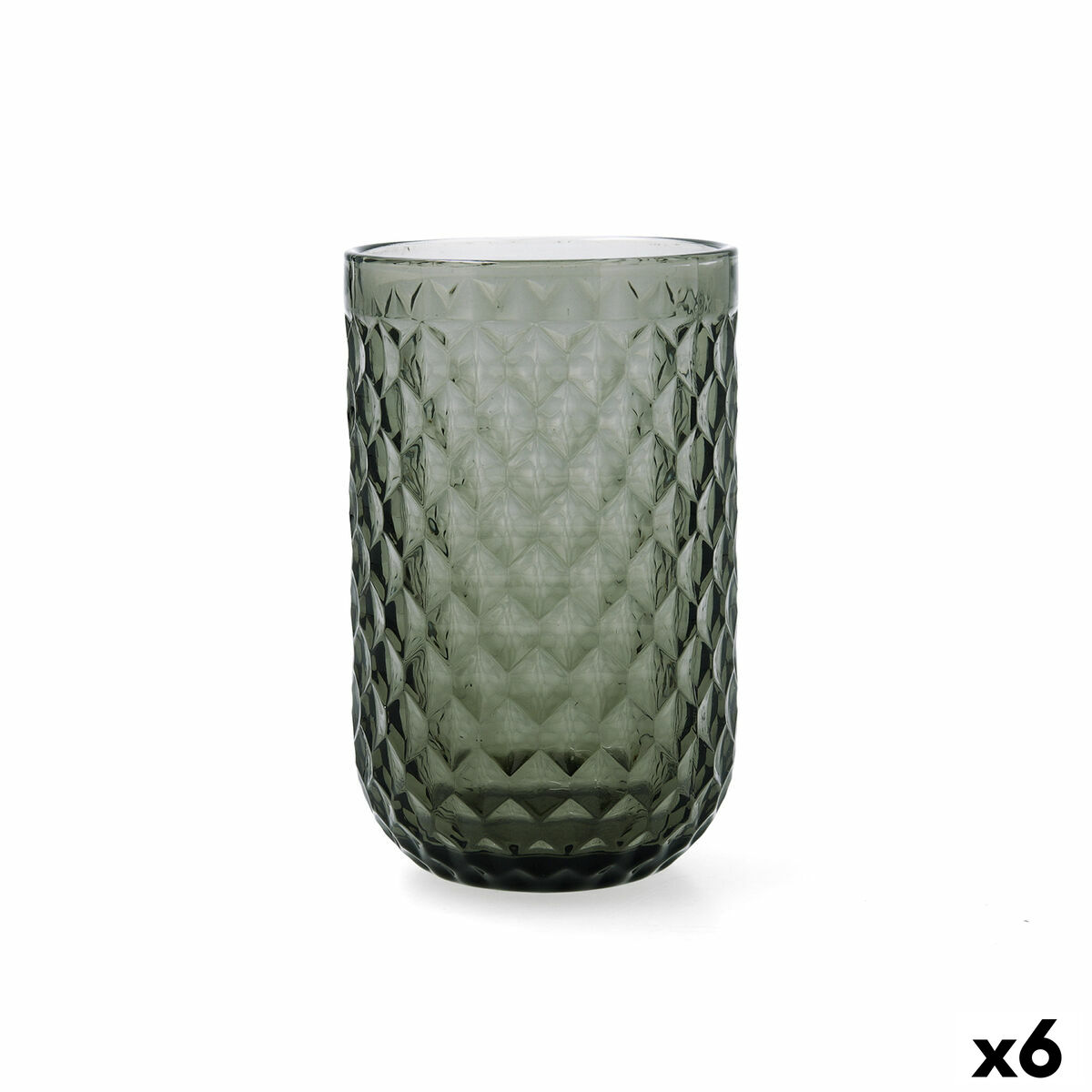 Vaso de agua Bidasoa Elite Gris Vidrio 400 ml (6 Unidades)