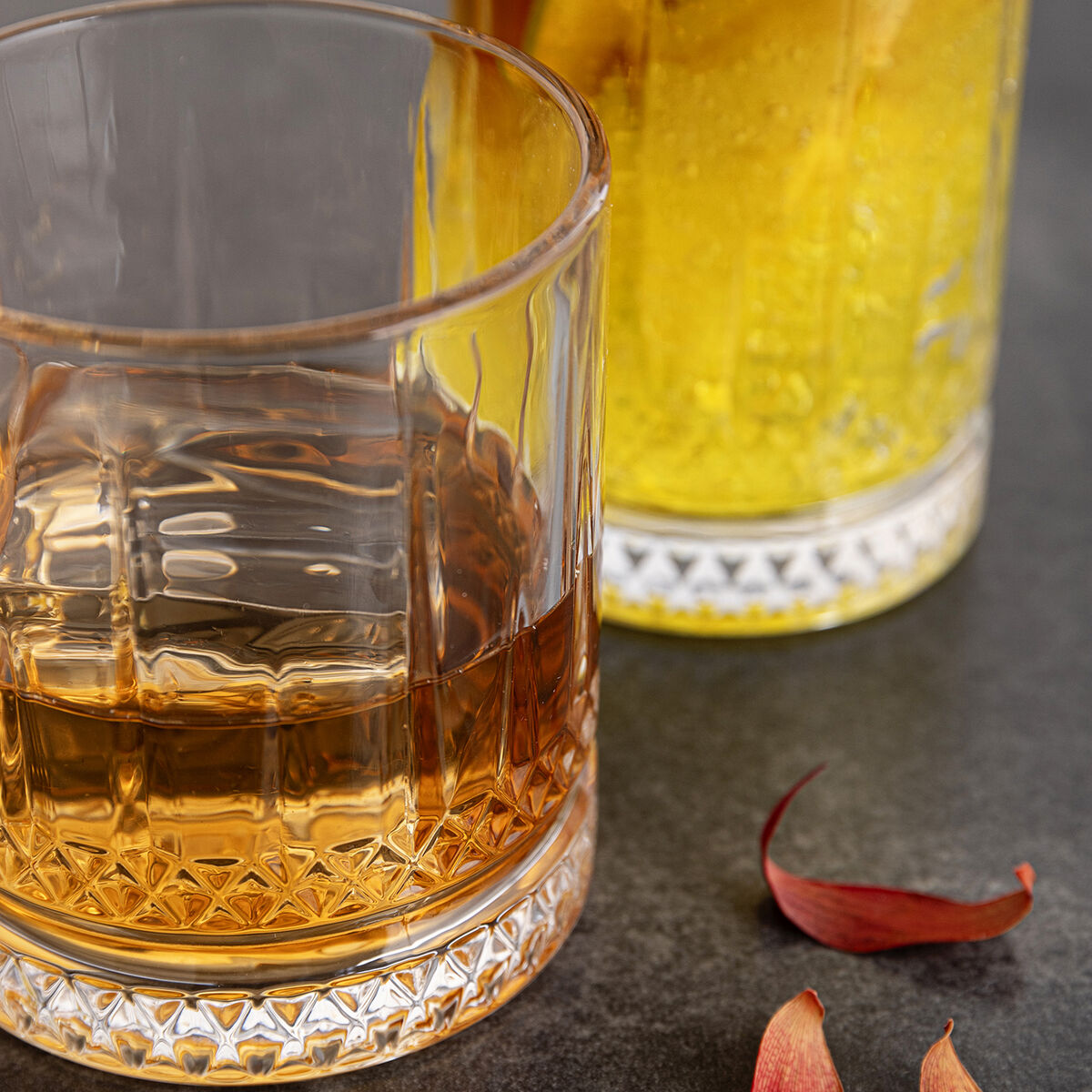 Vaso Quid Style Transparente Vidrio Rayas 370 ml (6 Unidades)