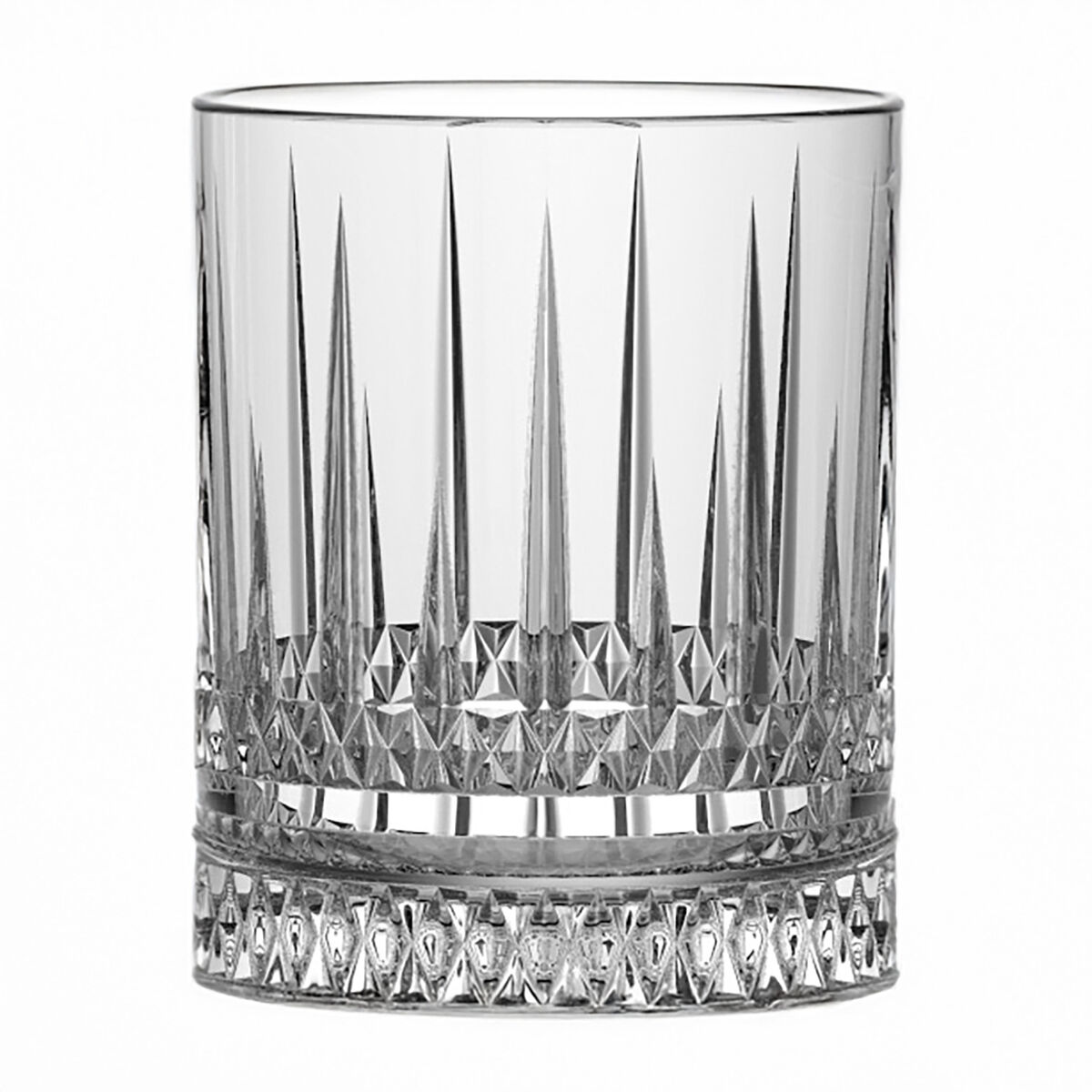 Vaso Quid Style Transparente Vidrio Rayas 370 ml (6 Unidades)