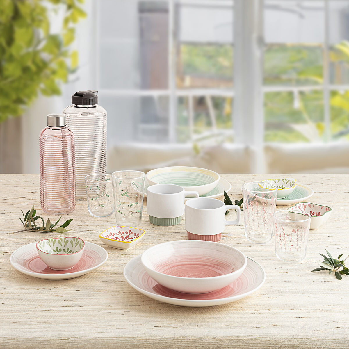 Vaso de agua Quid Velvet Rosa Vidrio 400 ml (12 Unidades)