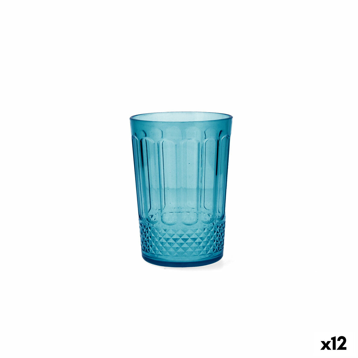 Vaso de agua Quid Gaia Turquesa Plástico 400 ml (12 Unidades)