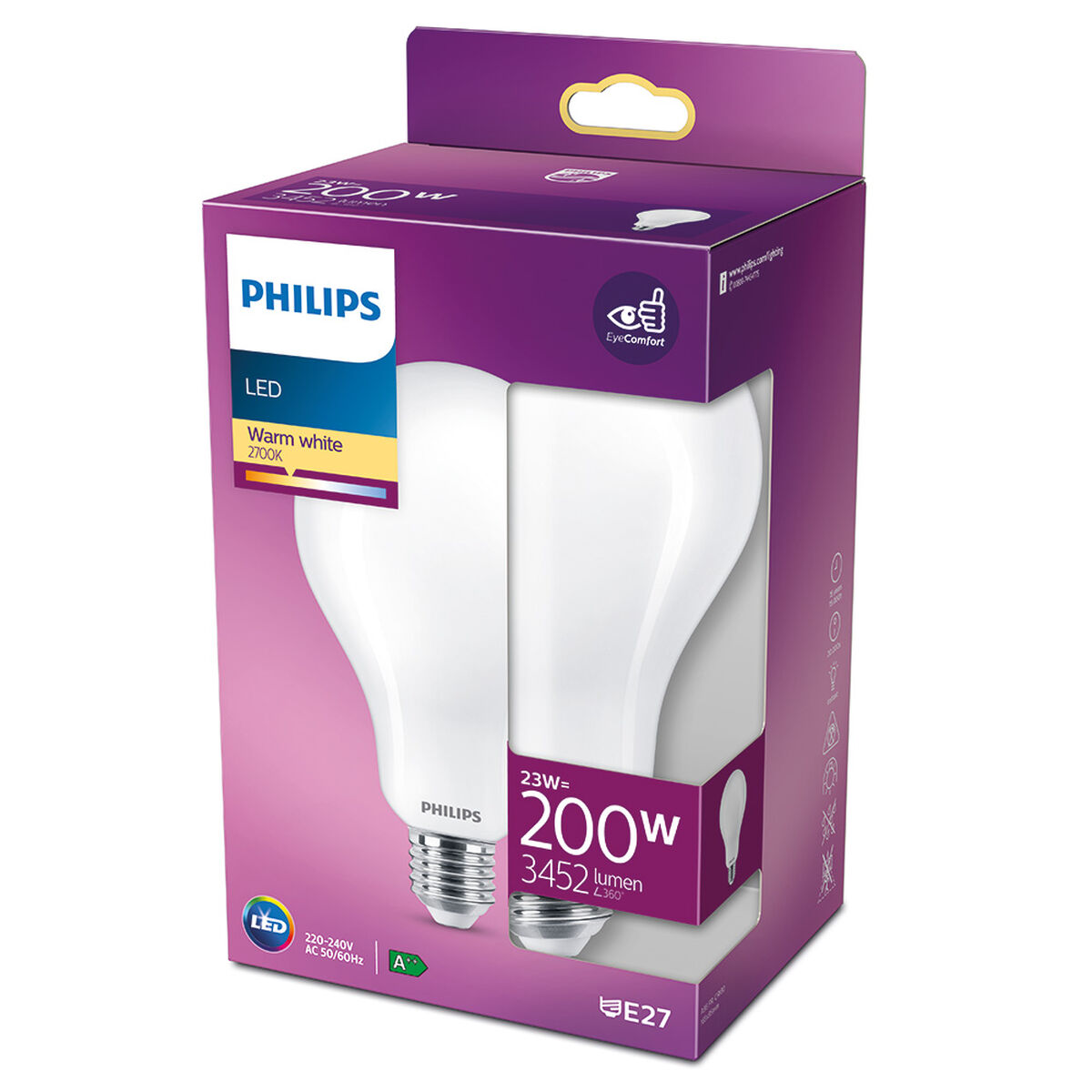 Bombilla LED Philips Standard D 23 W E27 3452 Lm Ø 9,5 x 16,5 cm (2700 K)