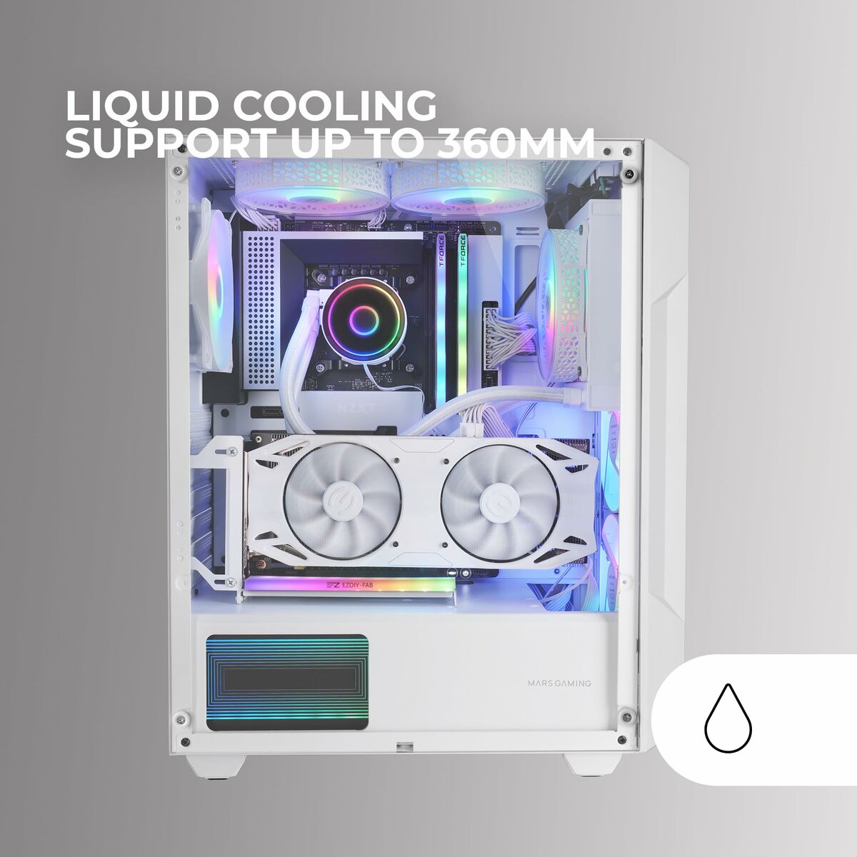 Caja Semitorre ATX Mars Gaming MCGEOW Blanco