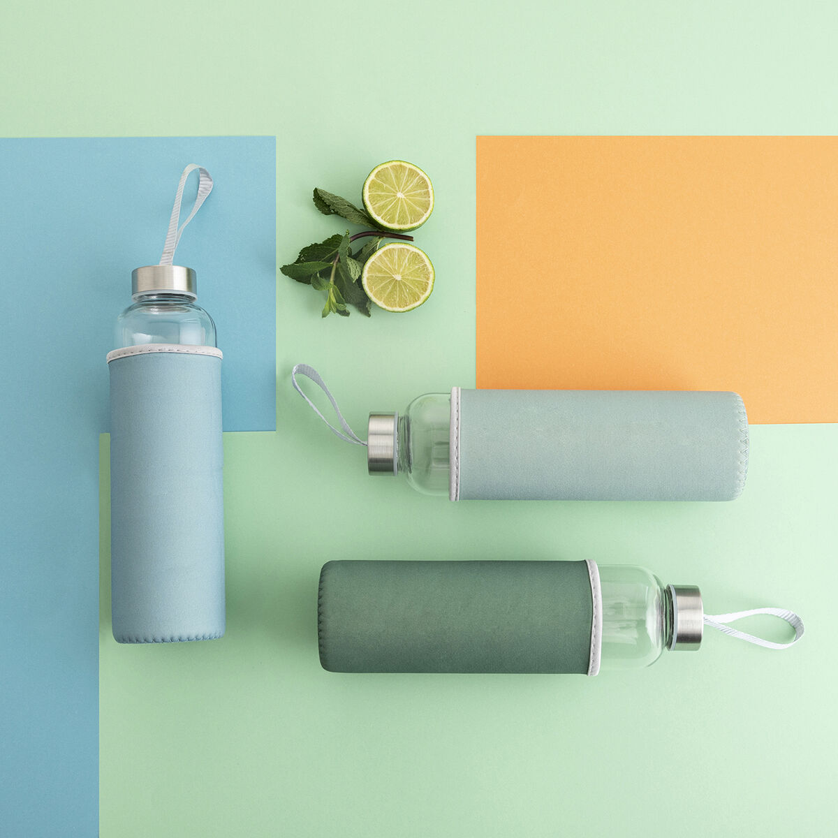 Botella de Agua Quid Quidate Verde Vidrio 600 ml (12 Unidades)