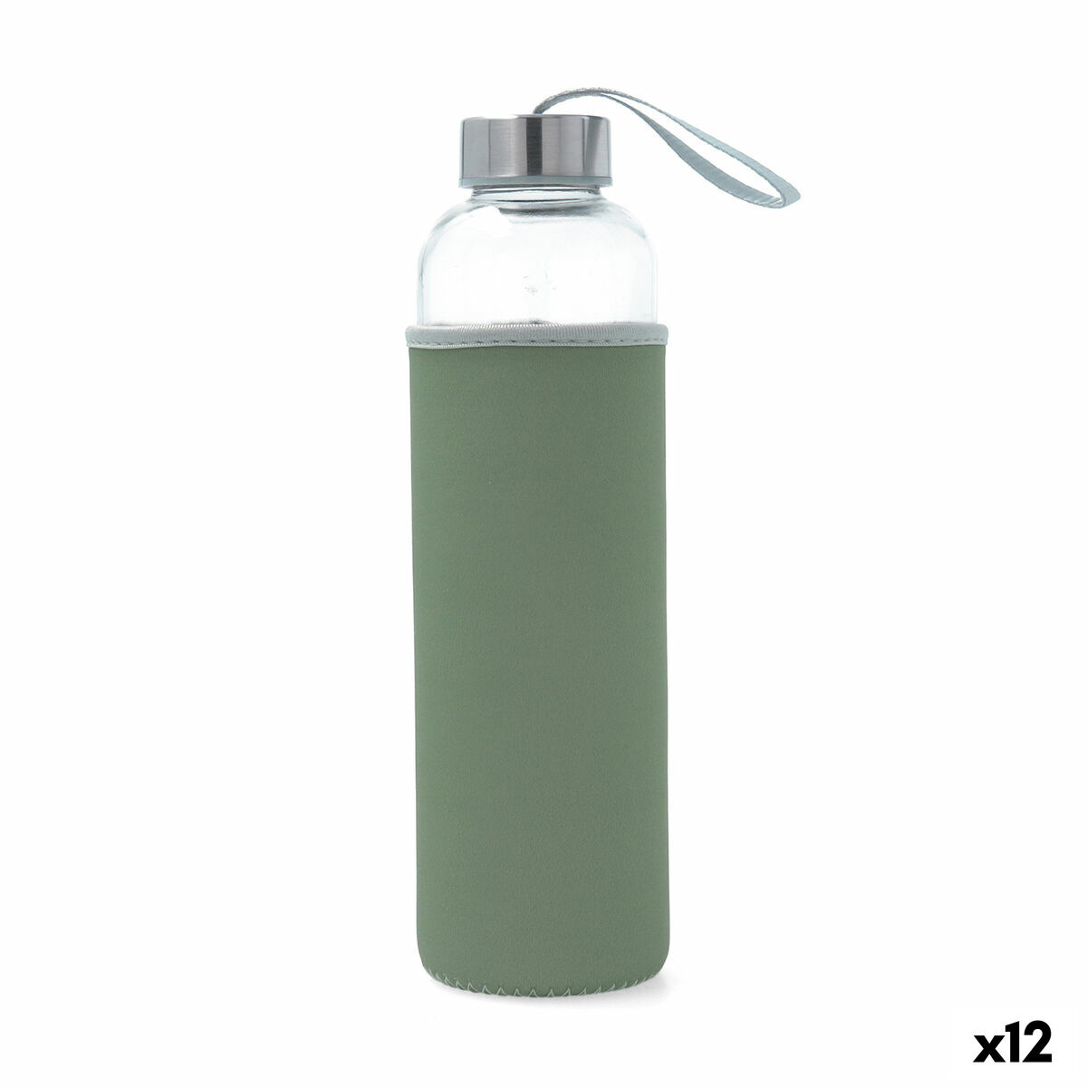 Botella de Agua Quid Quidate Verde Vidrio 600 ml (12 Unidades)