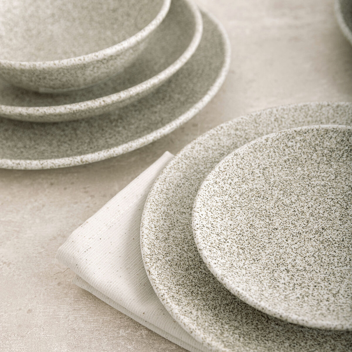 Plato Bidasoa Element Hydrozero Beige Cerámica Ø 15 cm Pan (6 Unidades)