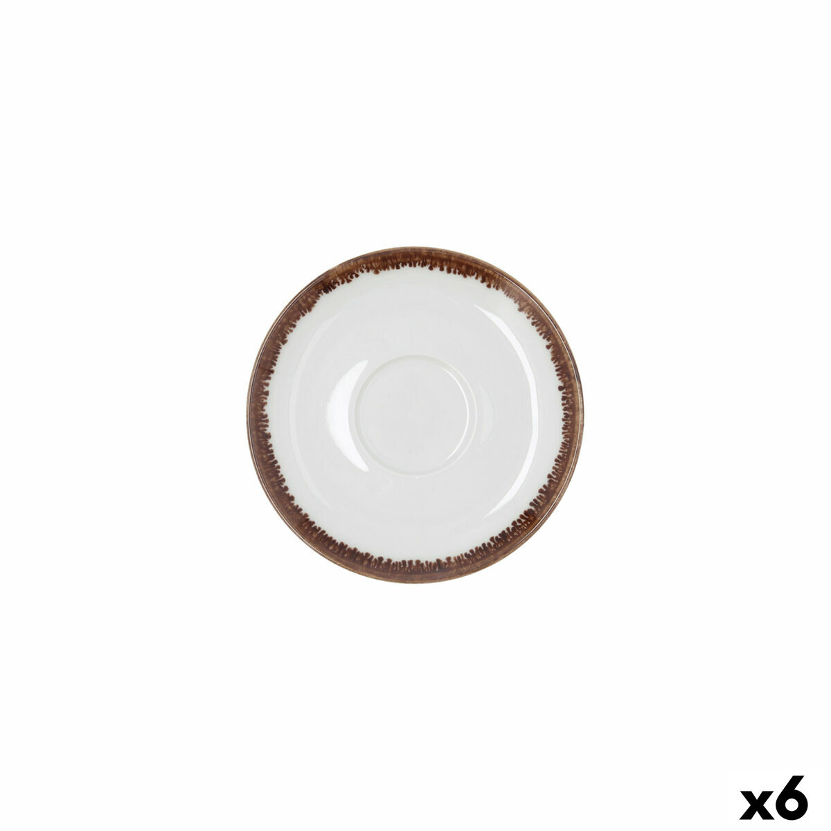 Plato Bidasoa Orion Hydrozero Blanco Cerámica Ø 14 cm Café (6 Unidades)