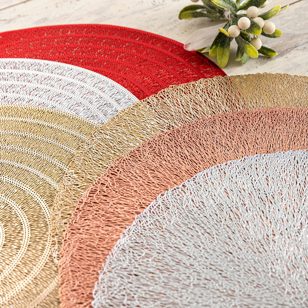 Salvamantel Quid Habitat Plateado Plástico Ø 38 cm (12 Unidades)