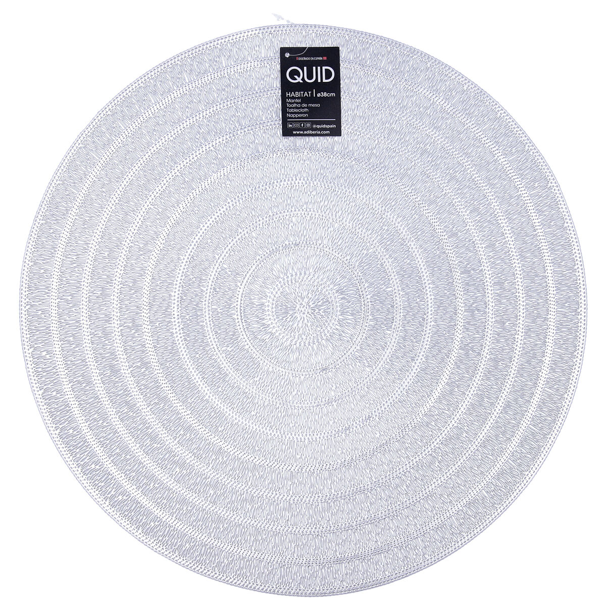 Salvamantel Quid Habitat Plateado Plástico Ø 38 cm (12 Unidades)