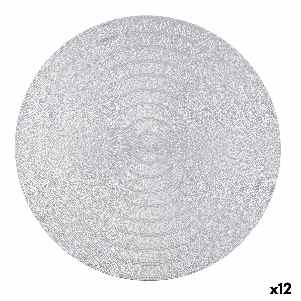 Salvamantel Quid Habitat Plateado Plástico Ø 38 cm (12 Unidades)