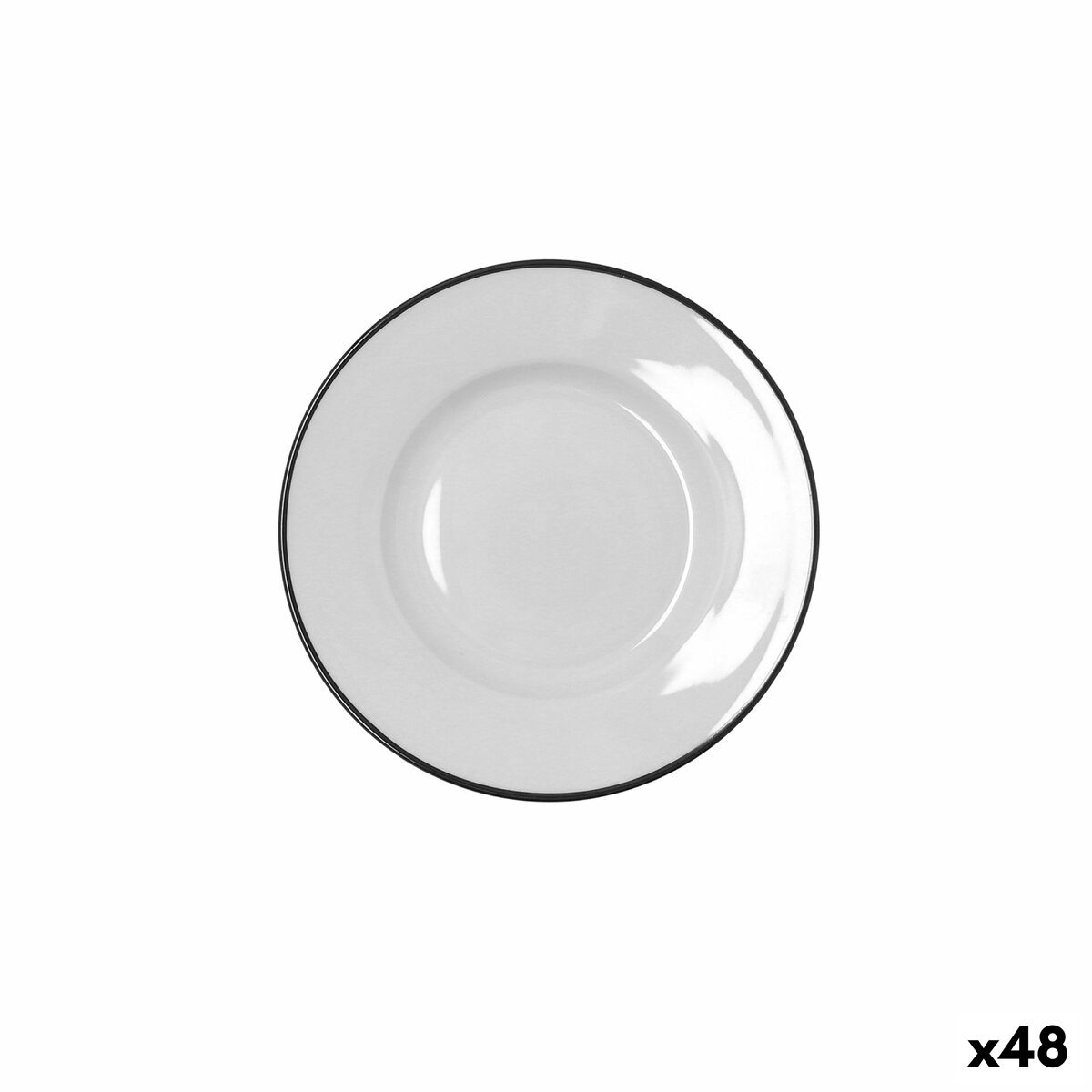 Plato Bidasoa Glacial Filo Blanco Cerámica Ø 16,5 cm Pan (48 Unidades)