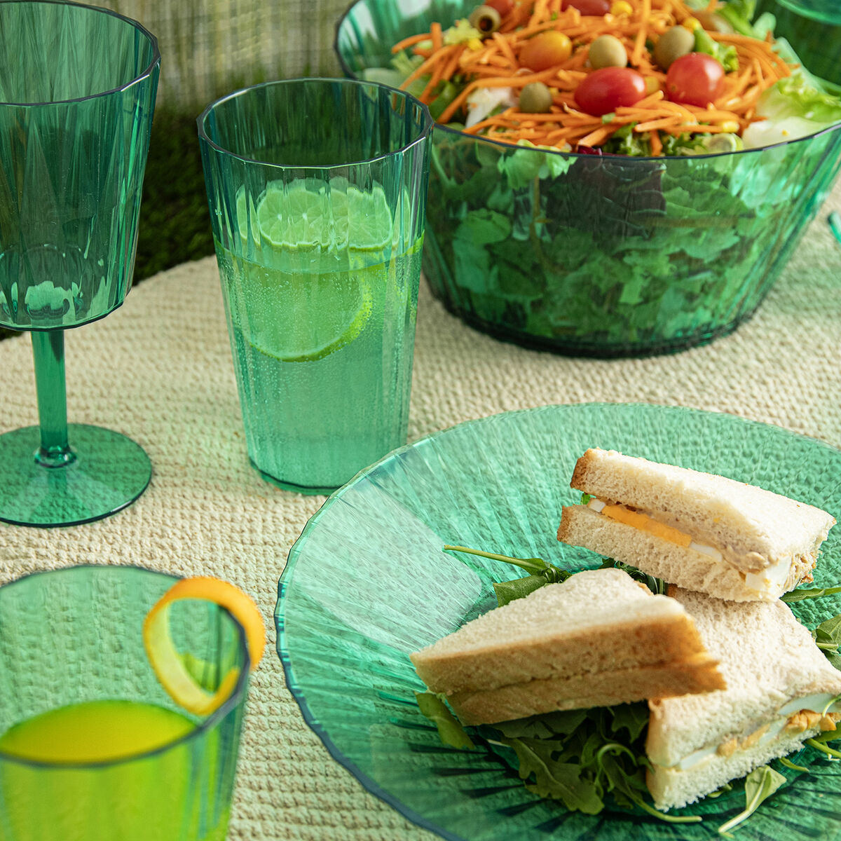 Copa Quid Iris Verde Plástico 350 ml (12 Unidades)