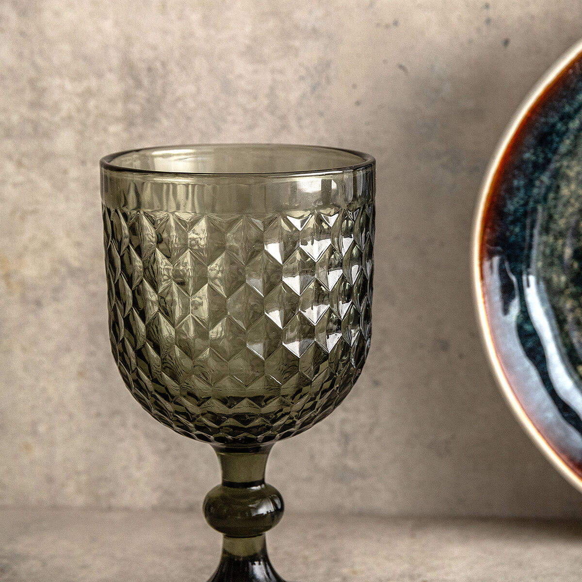 Copa Bidasoa Elite Gris Vidrio 350 ml (6 Unidades)