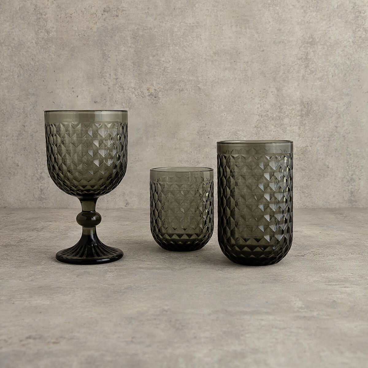 Copa Bidasoa Elite Gris Vidrio 350 ml (6 Unidades)