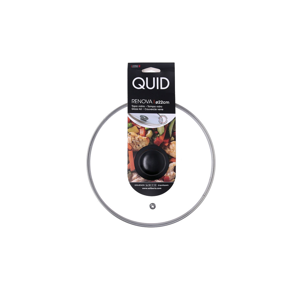 Tapa para Olla Quid Renova Transparente Vidrio Ø 22 cm (6 Unidades)