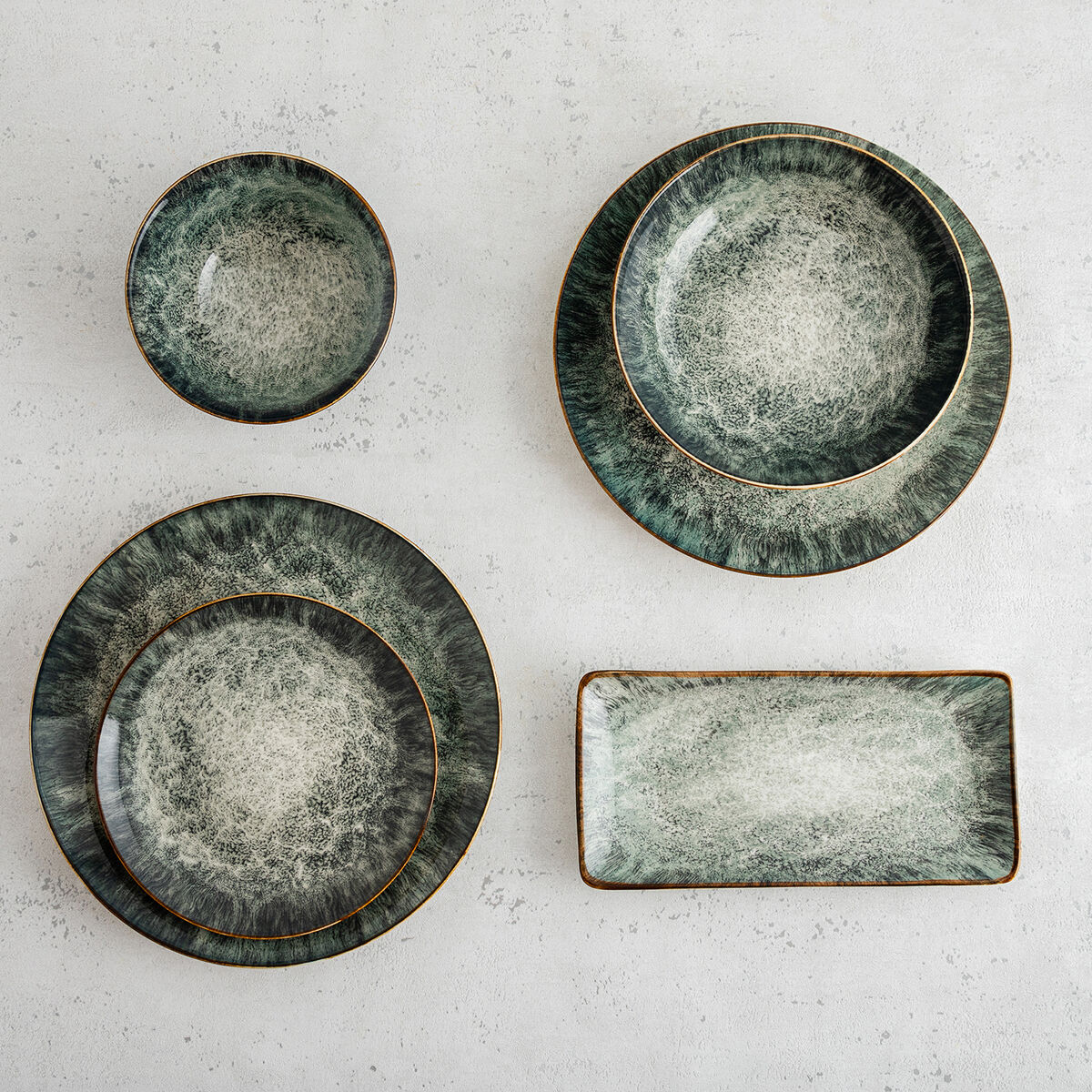 Bandeja de Aperitivos Bidasoa Stela Verde 27,5 x 16,3 cm (6 Unidades)