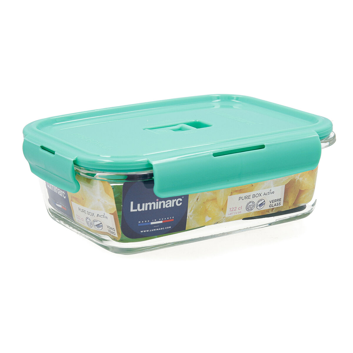 Fiambrera Hermética Luminarc Turquesa Turquesa Vidrio 1,22 L (6 Unidades)