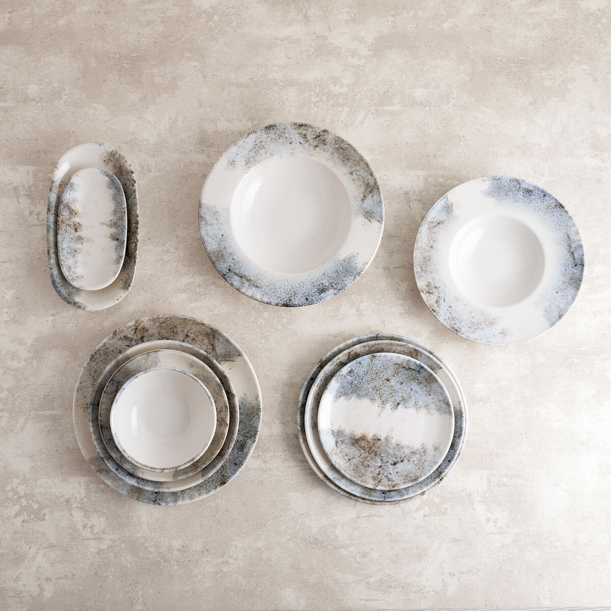 Bandeja de Aperitivos Bidasoa Polaris Hydrozero Beige 26 x 14,5 cm (6 Unidades)