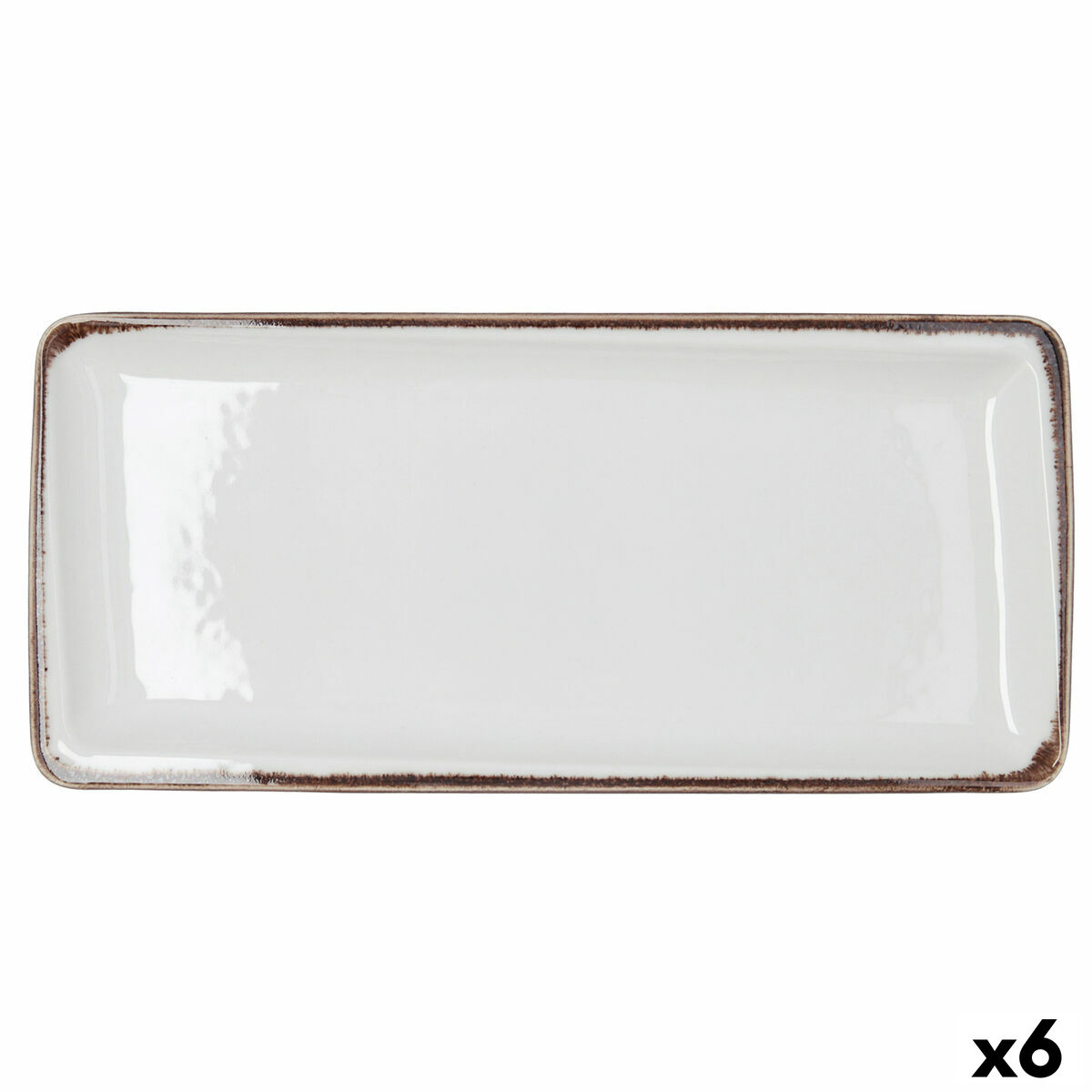 Bandeja de Aperitivos Bidasoa Orion Hydrozero Blanco 34 x 16 cm (6 Unidades)